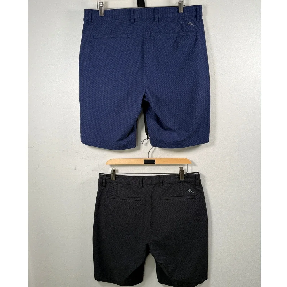 Tommy Bahama Mens Bundle 34x10 Chip Shot Short Navy Grey Golf Shorts Stretch